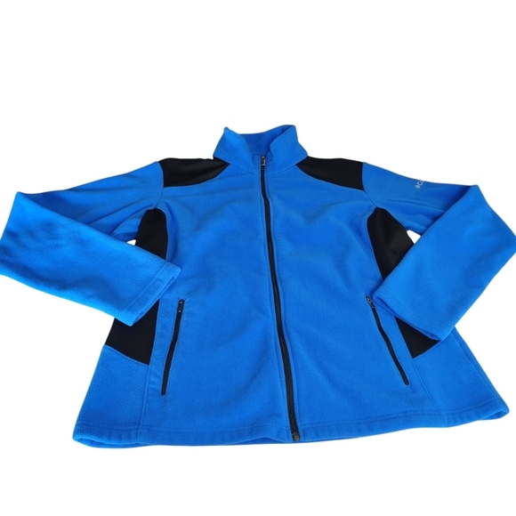 Columbia Women's Size XL Full Zip Fleece Jacket Blue Macaw Black Active Cozy - Picture 3 of 7